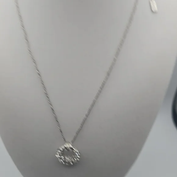 Yves Saint Laurent Elegant Circle Rhinestone Silver Rope Necklace (NWOT)🩶🤍🩶 - Picture 3 of 9